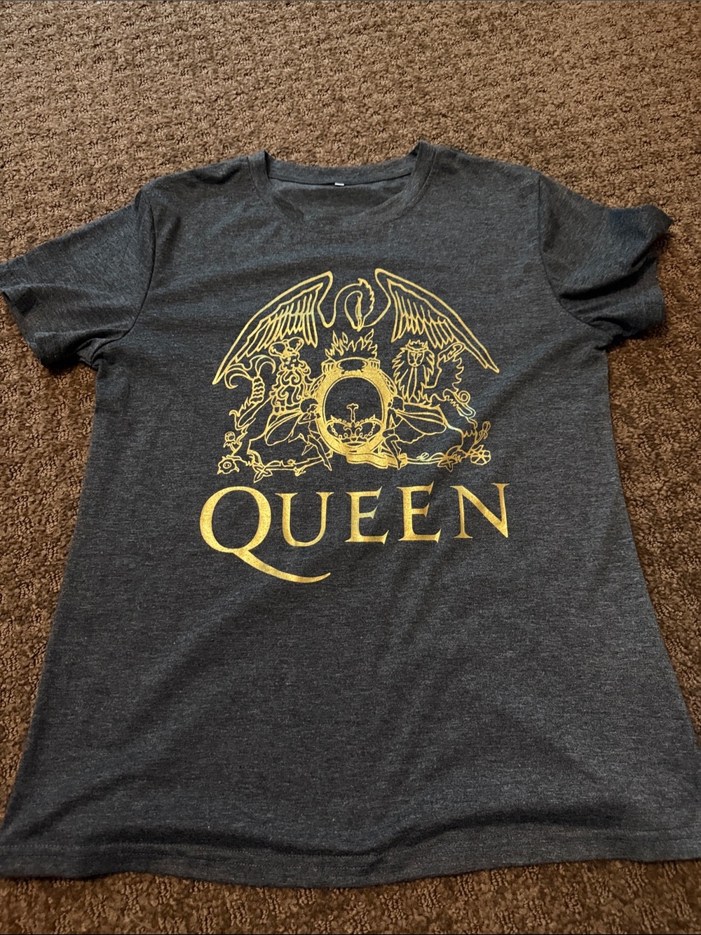 Amazon Queen Graphic Tee - Charcoal with Gold Print